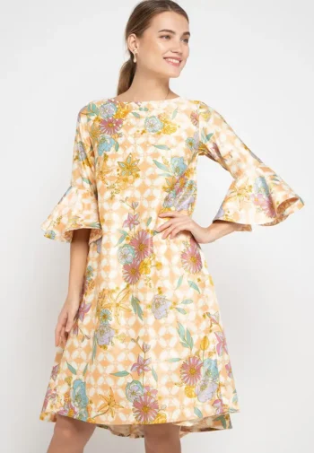 Dress Freesia in Peach - Rianty Batik x Bramanta Wijaya