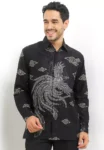 Kemeja Furing Allerga Batik Pria Lengan Panjang Black 1