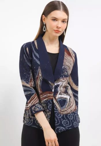 Cardigan Ecclensia Navy - Rianty Batik