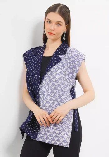 Outer Alia Batik Cap Atasan Vest Cardigan Wanita - Rianty Batik