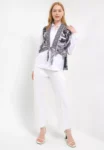 Outer Atasan Vest Batik Crop Wanita Damona Katun Premium Grey Rianty Batik 1