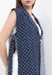 Outer Cardigan Atasan Vest Crop Batik Wanita Livianna Katun Premium Biru – Rianty Batik 1